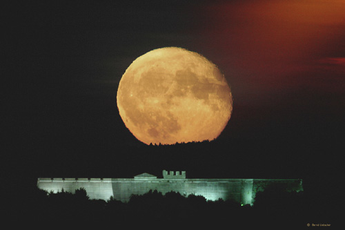 Vollmond ber der Festung Rothenberg, Foto: Bernd Liebscher